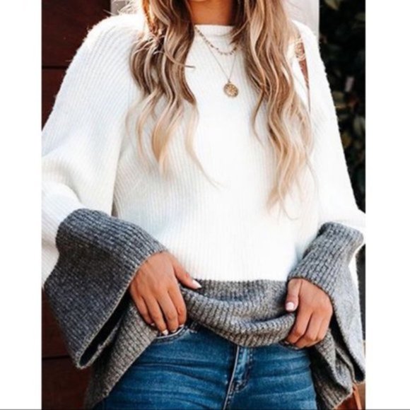 OVERSIZED WIDE SLEEVE KNIT SWEATER - Picture 8 of 8